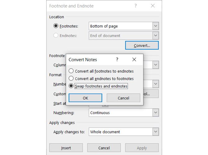 word for mac change endnote numbering style